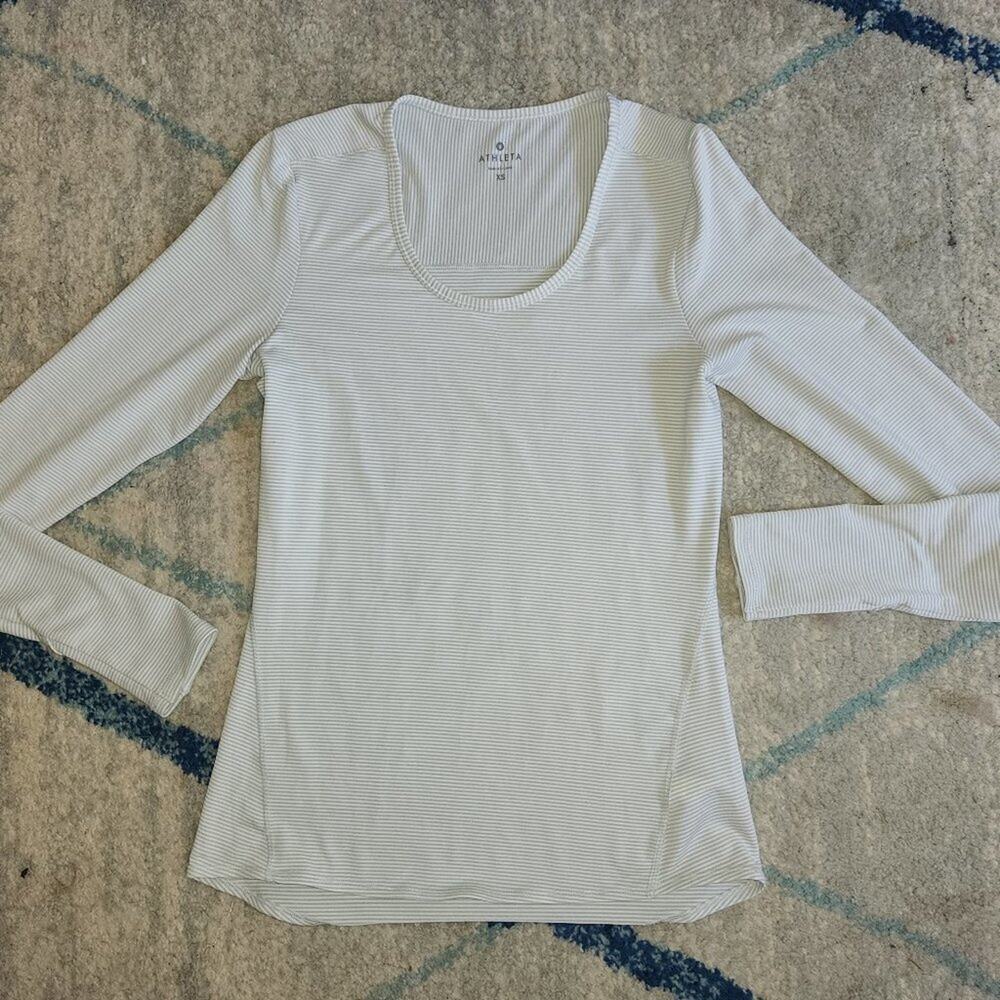 Athleta Active Longsleeve Striped Top || XS || EUC - Picture 4 of 11